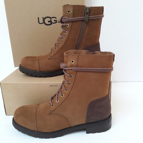 chestnut combat boots